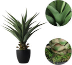 27 inch faux sansevieria on office desk corner adding architectural greenery without overwhelming workspace