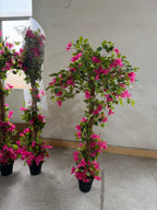 63" Artificial Bougainvillea Tree | 5.2ft Tall Faux Flowering Tree for Patio & Grand Entry