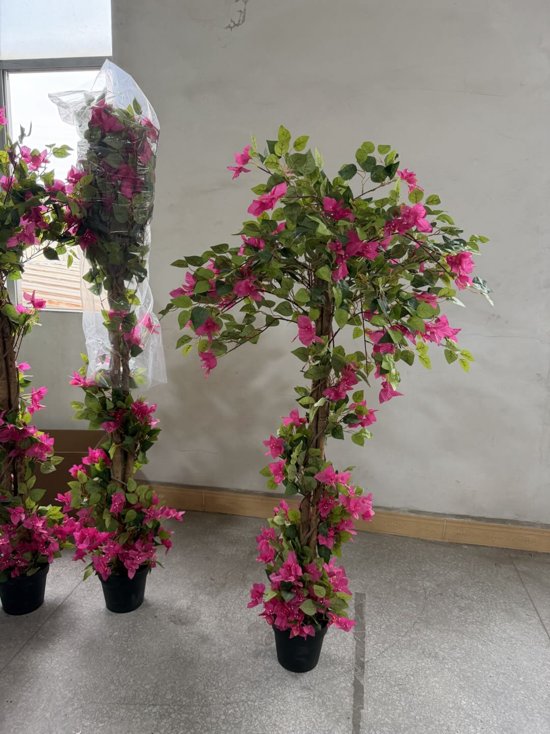 63" Artificial Bougainvillea Tree | 5.2ft Tall Faux Flowering Tree for Patio & Grand Entry