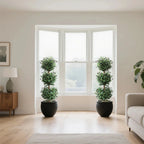 2 Pieces 47in(4ft) Artificial Topiary Olive Triple Ball Trees momoplant