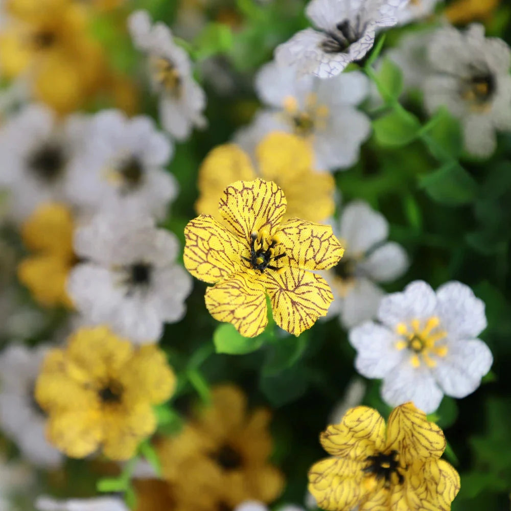 2 Pieces 23in(2ft) Artificial White Yellow Mums Flower Ball momoplant
