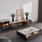 small faux snake plant on living room side table or console table for modern touch in compact size