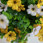 2 Pieces 23in(2ft) Artificial White Yellow Mums Flower Ball momoplant