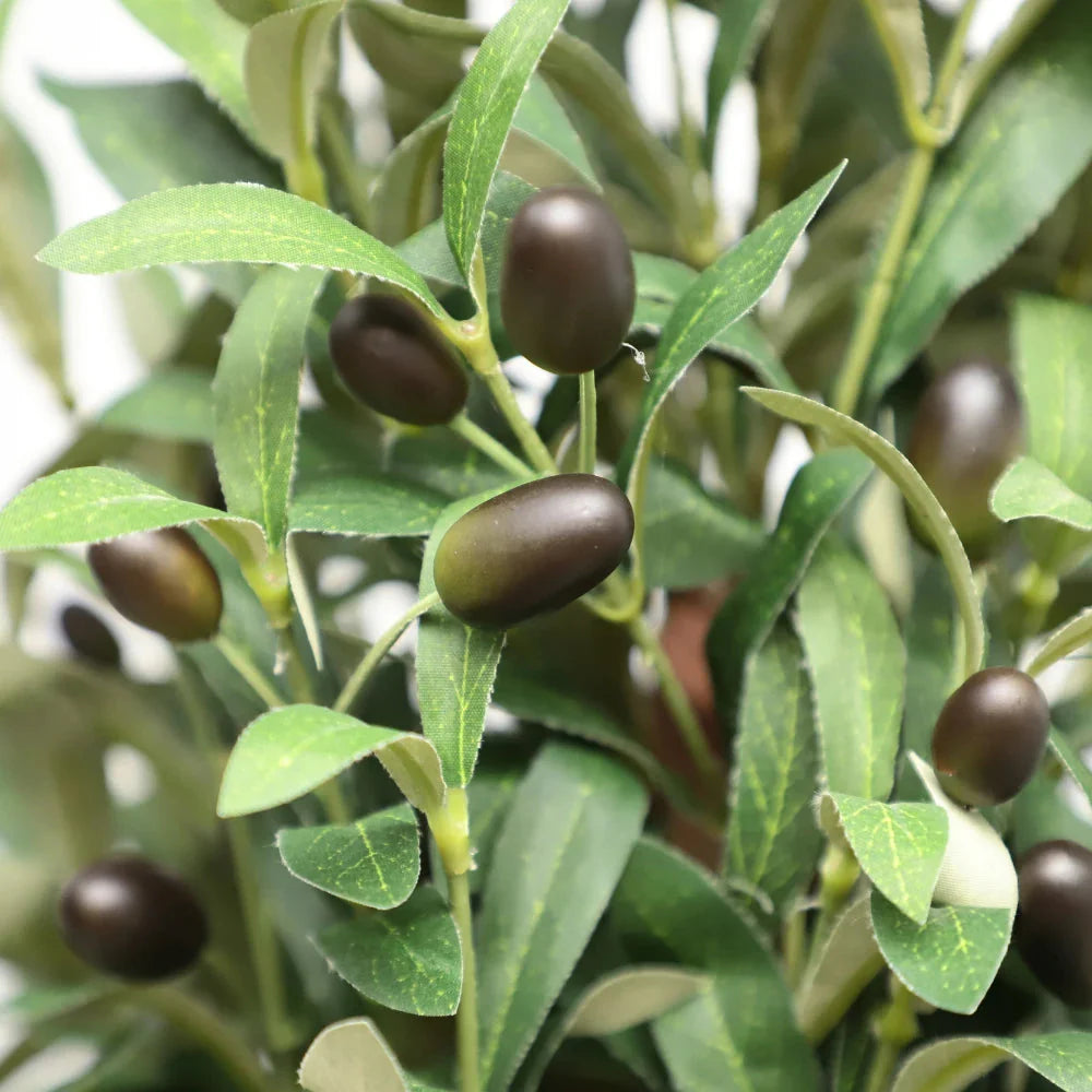 2 Pieces 51in(4.3ft) Artificial Cone Topiary Olive Trees momoplant