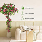 63 inch artificial bougainvillea tree on large covered patio next to outdoor seating creating tropical resort atmosphere