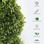 detailed view of artificial milan spiral tree leaves showing rich green color and natural texture