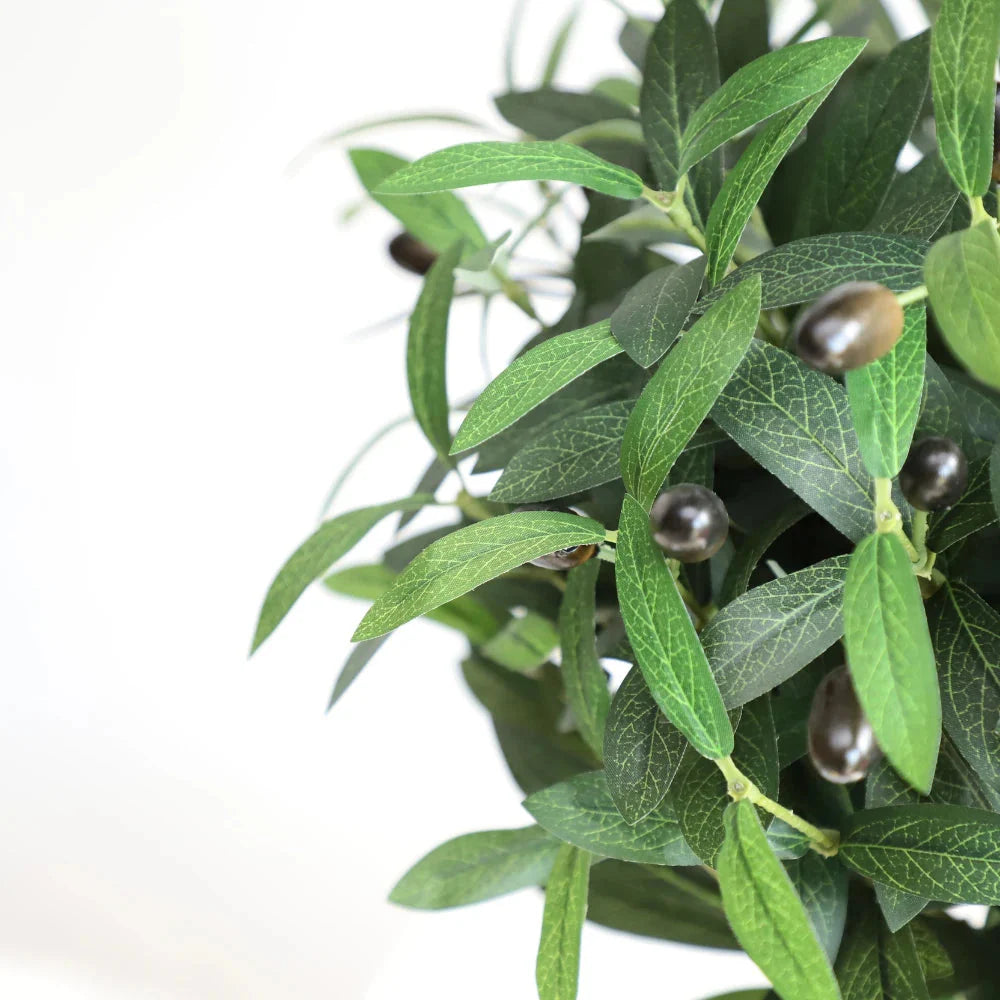 2 Pieces 47in(4ft) Artificial Topiary Olive Triple Ball Trees momoplant