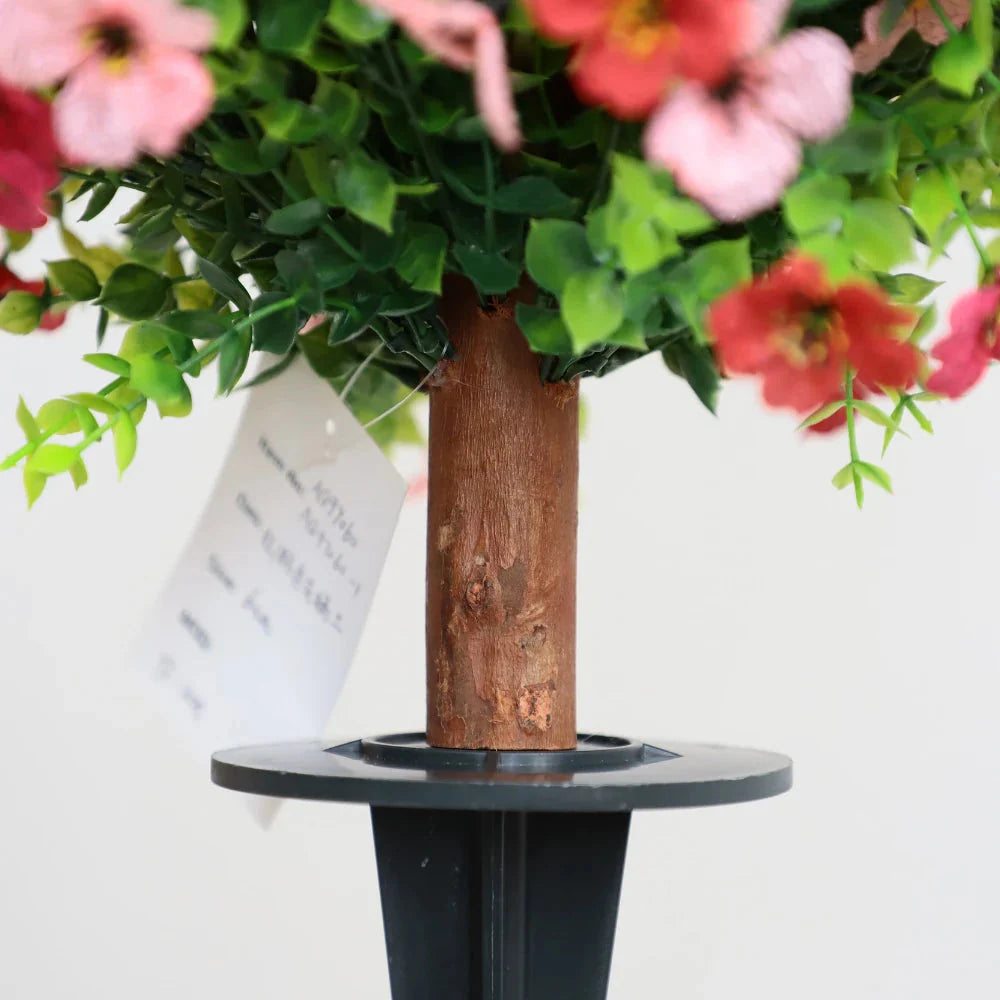 2 Pieces 23in(2ft) Artificial Red Pink Mums Flower Ball momoplant