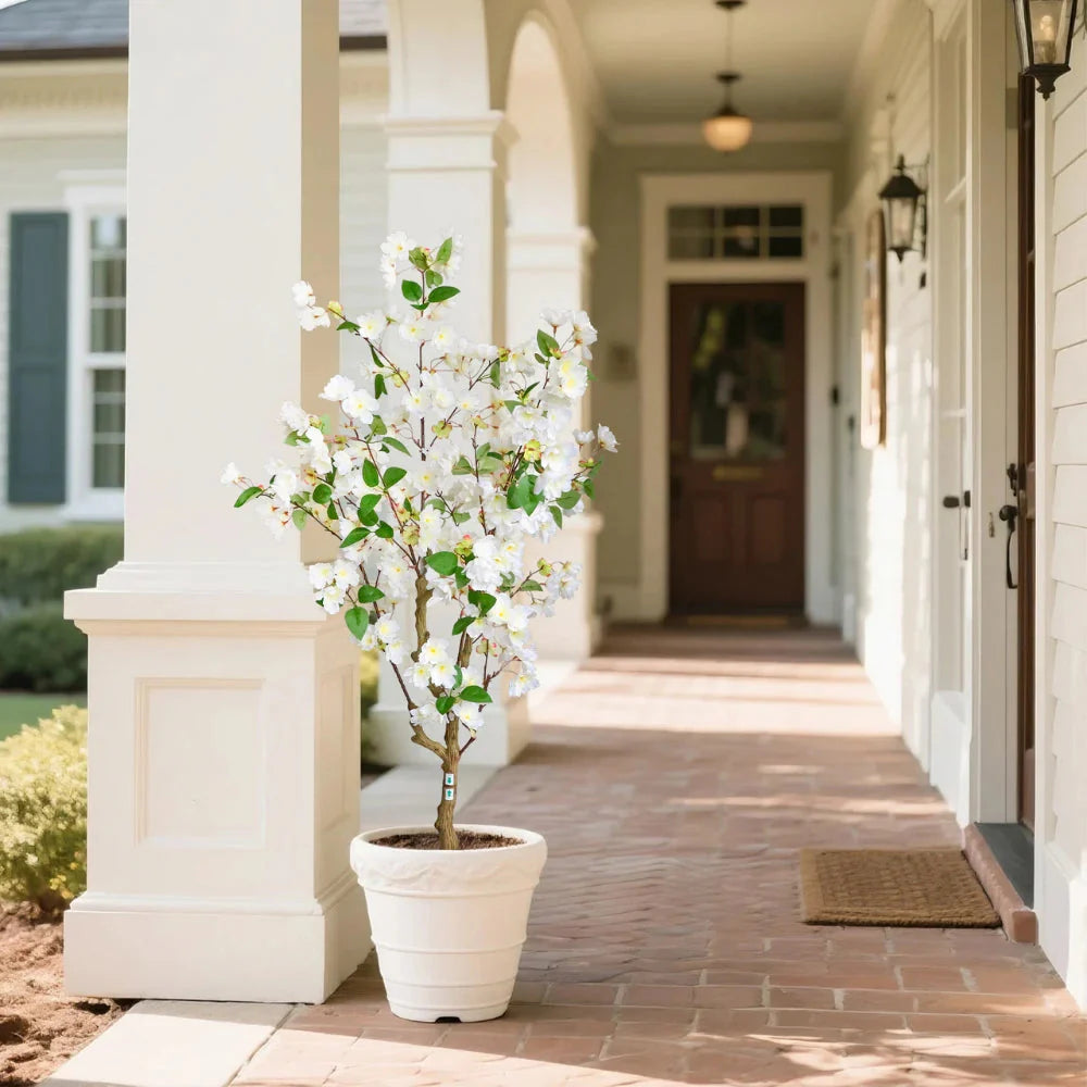 50in(4.2ft) Artificial White Cherry Blossom Tree momoplant