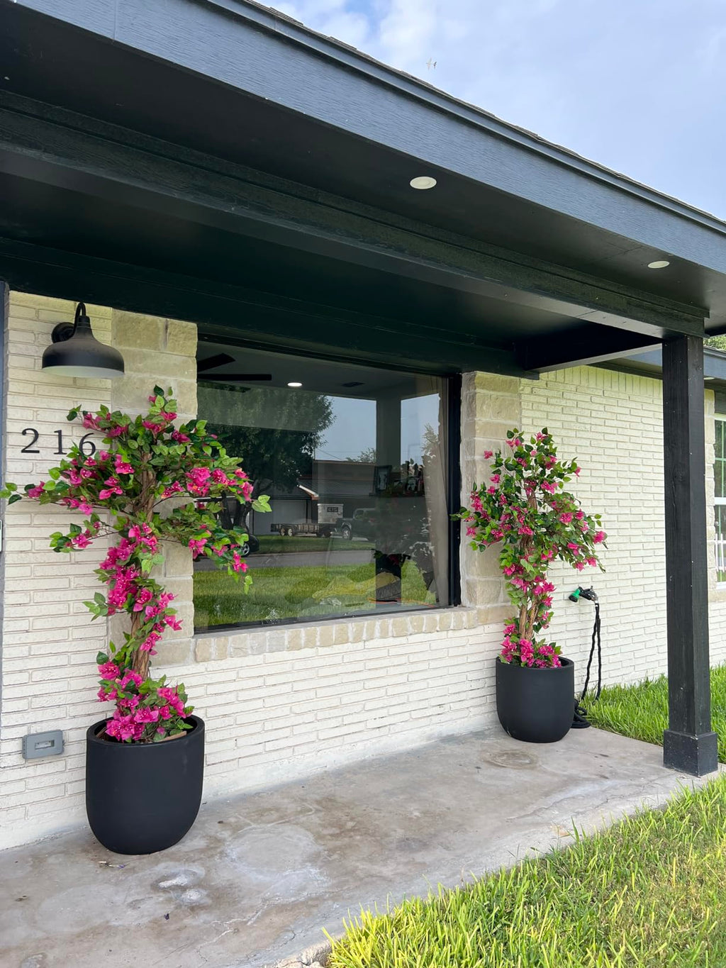 63" Artificial Bougainvillea Tree | 5.2ft Tall Faux Flowering Tree for Patio & Grand Entry