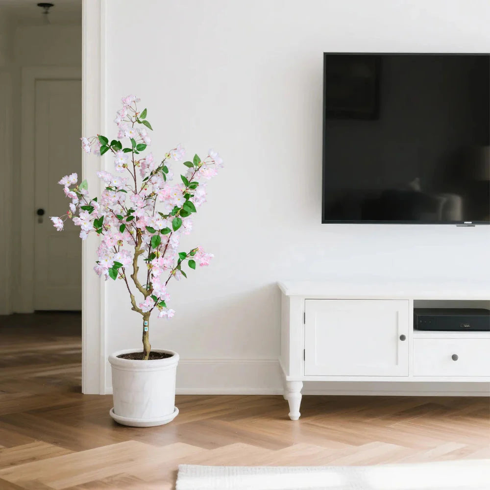 50in(4.2ft) Artificial Pink Cherry Blossom Tree momoplant