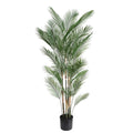 71 inch artificial areca palm full view standing 5.9 feet tall showing lush arching fronds and substantial presence