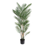 71 inch artificial areca palm full view standing 5.9 feet tall showing lush arching fronds and substantial presence