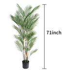 71" Artificial Areca Palm | 5.9ft Tall Faux Palm Tree for Large Spaces | Single