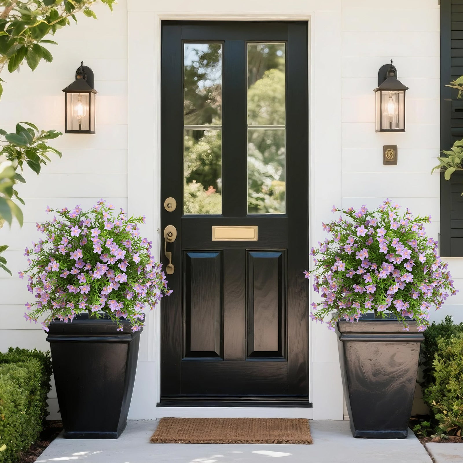 2-Pack 65cm Artificial Lavender Spikes – Lifelike Purple Faux Flowers for Garden, Patio & Outdoor Decor