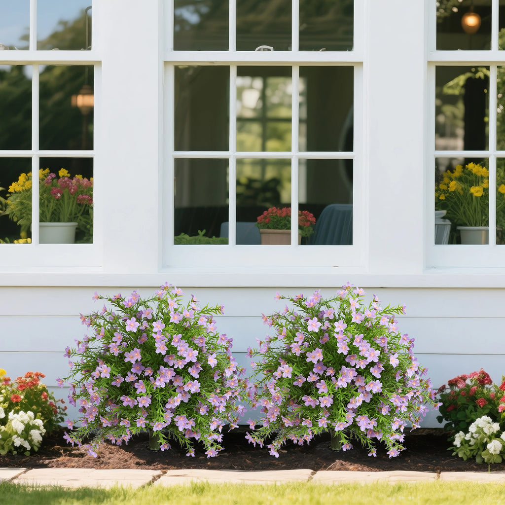 2-Pack 65cm Artificial Lavender Spikes – Lifelike Purple Faux Flowers for Garden, Patio & Outdoor Decor