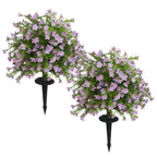 2-Pack 65cm Artificial Lavender Spikes – Lifelike Purple Faux Flowers for Garden, Patio & Outdoor Decor