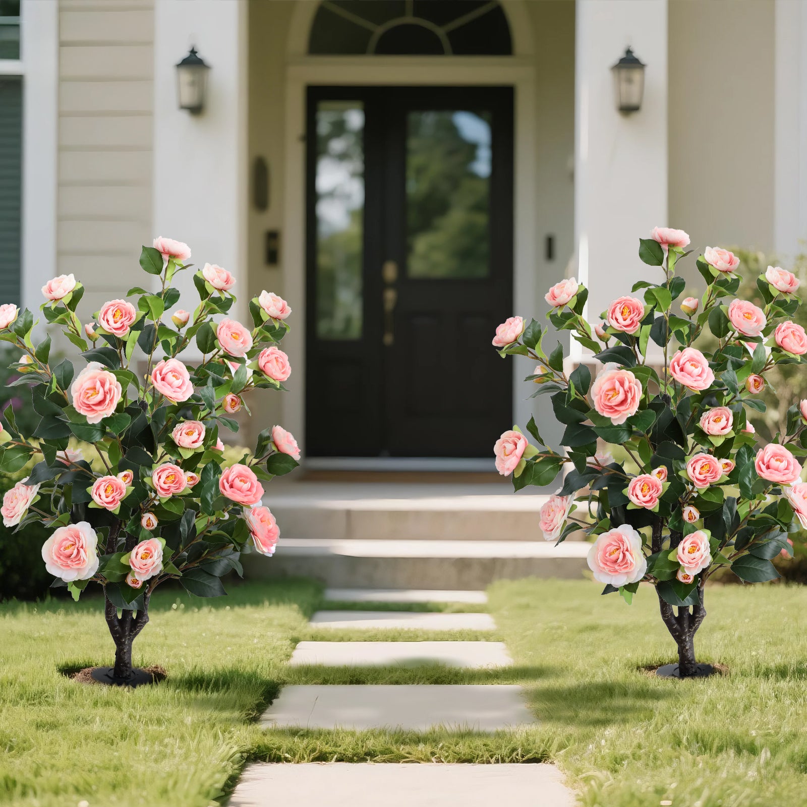 pink fake flowers for garden