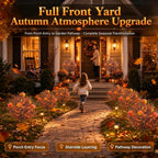 2-Pack 60cm Halloween Pumpkin & Orange Flower Yard Stakes