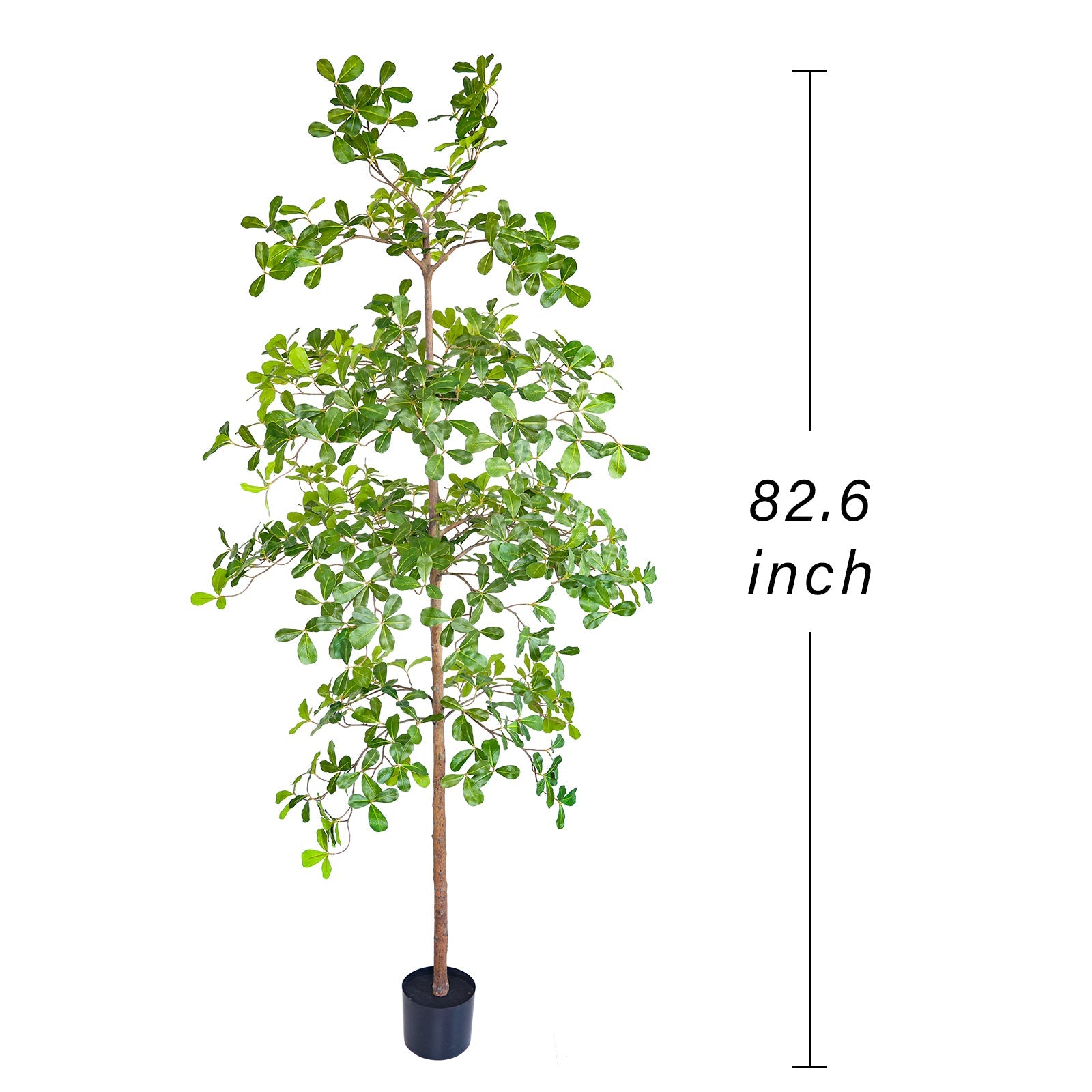 7 foot faux olive tree next to person for scale