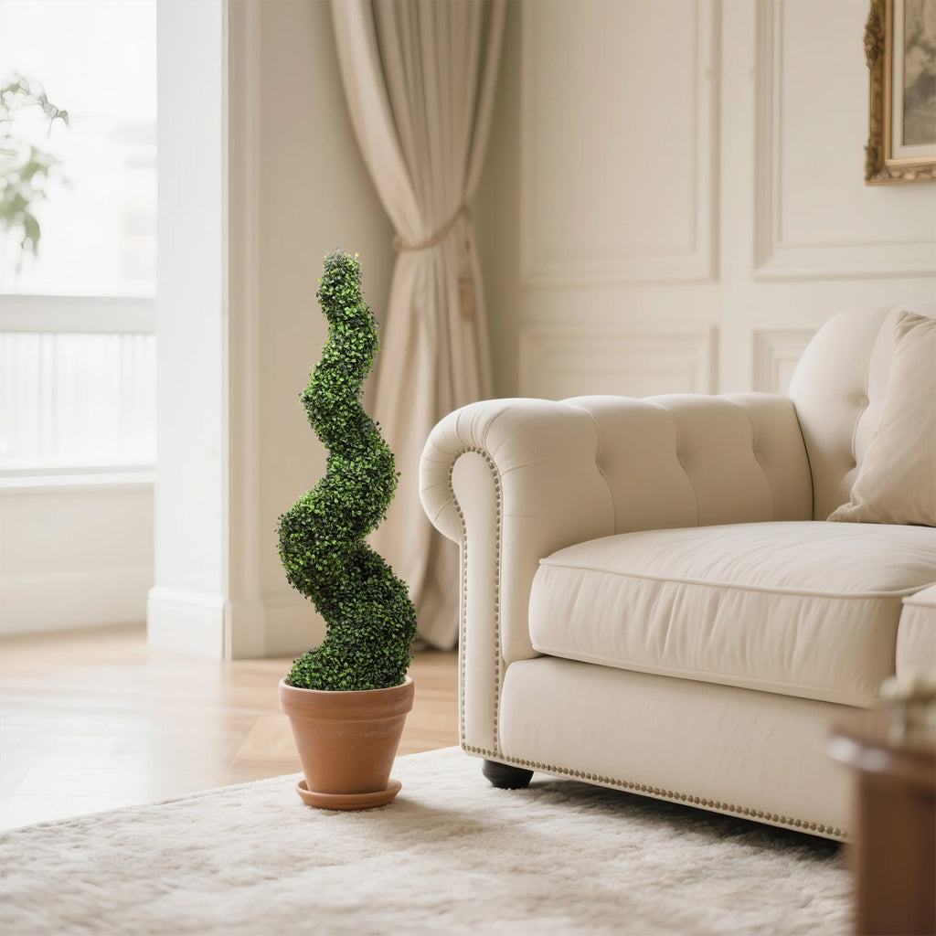 faux spiral topiary set of 2