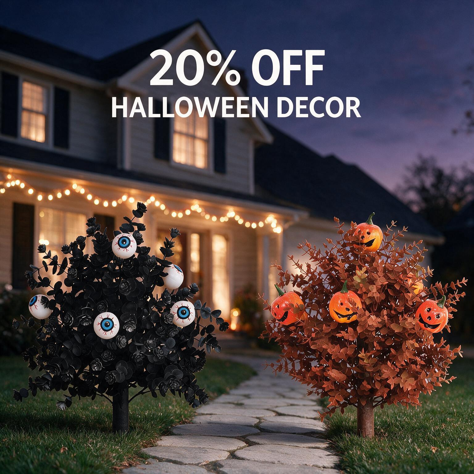 2-Pack Halloween Yard Stakes – Pumpkin & Eyeball Flower Spikes | Outdoor Fall Decorations | Weatherproof & UV-Resistant