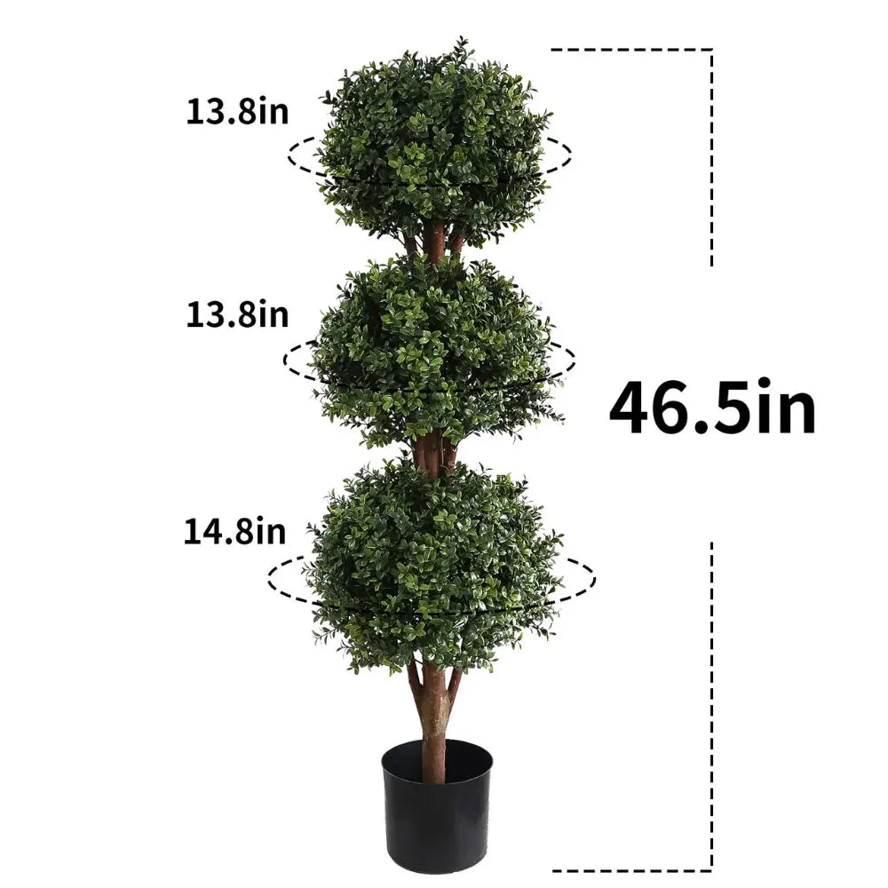2 pack artificial triple ball topiary trees in hotel lobby entrance corners adding classic elegance