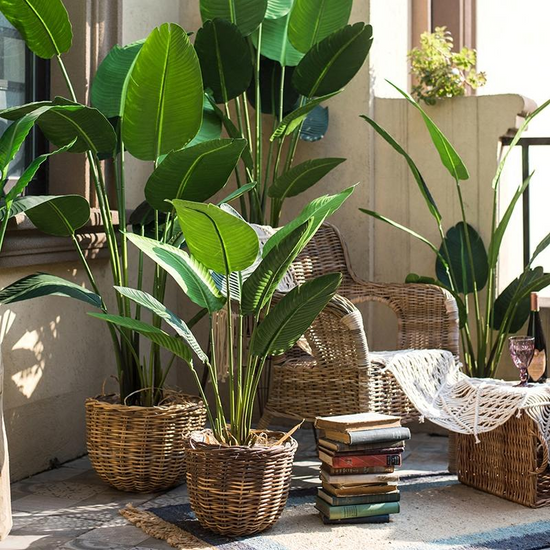 Artificial banana leaves plants silk leaves bird of paradise